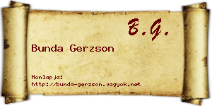 Bunda Gerzson névjegykártya